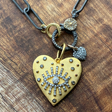 Load image into Gallery viewer, Double Diamond Pave Heart Necklace