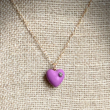 Load image into Gallery viewer, Enamel and Diamond Heart Necklace