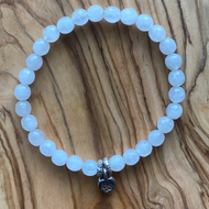 Rose Quartz Heart Charm Bracelet