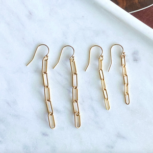 Medium and Small Paperclip Chain Earrings