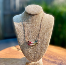 Load image into Gallery viewer, Simple Tourmaline Bar Necklace