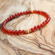 Mini Carnelian and Gold Bracelet