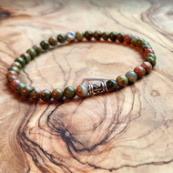 Mini Unakite Jasper and Silver Bracelet