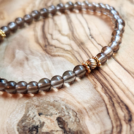 Mini Smoky Quartz and Gold Bracelet