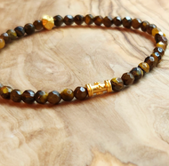 Mini Tiger Eye and Gold Bracelet