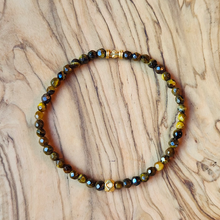 Load image into Gallery viewer, Mini Tiger Eye and Gold Bracelet