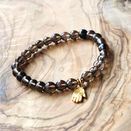Petite Smoky Quartz and Hamsa Bracelet