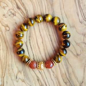 Tiger Eye and Carnelian Bracelet