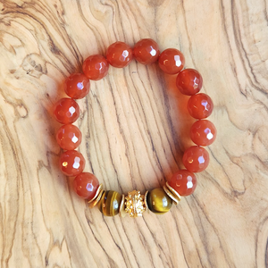 Carnelian and Tiger Eye Bracelet