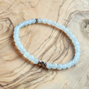 Mini Aquamarine Bracelet with Sterling Silver Beads