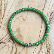 Load image into Gallery viewer, Mini Green Jade Bracelet with Sterling Silver Beads