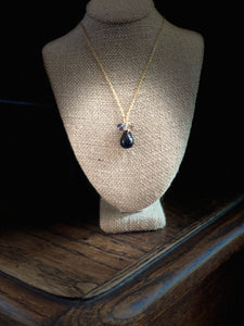 Smoky Quartz Drop and Semi-Precious Stones Necklace