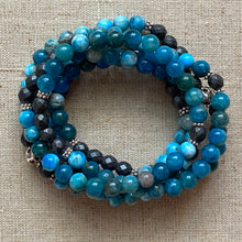 Load image into Gallery viewer, The Kelly: Apatite and Hematite Wrap Bracelet