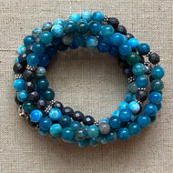 The Kelly: Apatite and Hematite Wrap Bracelet
