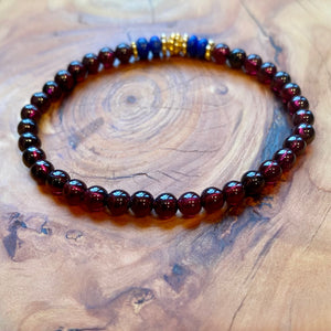 Petite Garnet &amp; Lapis Lazuli Bracelet ~ On Sale!