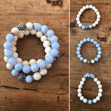 Load image into Gallery viewer, Blue Lace and Tridacna Bracelet Set ~ 30% OFF