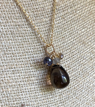Load image into Gallery viewer, Smoky Quartz Drop and Semi-Precious Stones Necklace