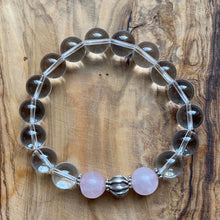 Load image into Gallery viewer, Clear Crystal and Rose Quartz Bracelet ~ Final SALE!